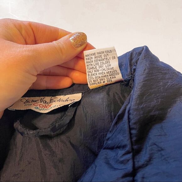 Vintage Diane Von Furstenberg Navy Windbreaker Jacket Size M - Picture 4 of 6
